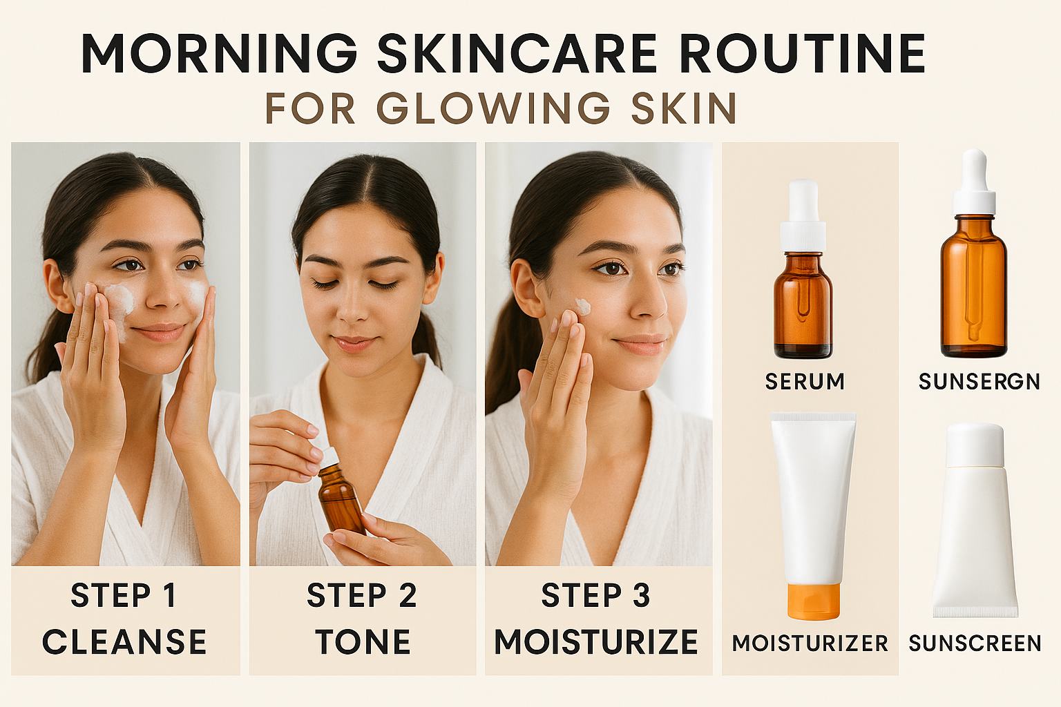 Morning Skincare Routine for Glowing Skin Step-by-Step Guide